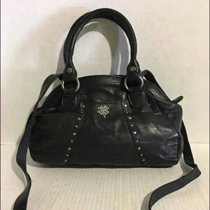 Lucky brand black leather satchel handbag